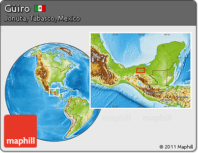 Physical Location Map of Güiro