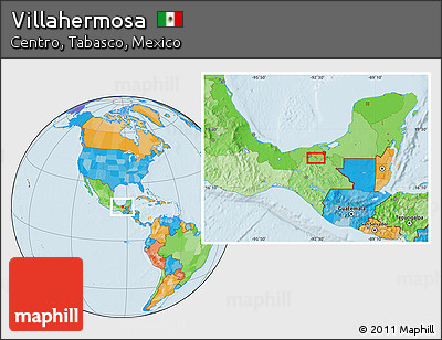 Political Location Map of Villahermosa