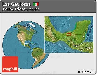 Satellite Location Map of Las Gaviotas