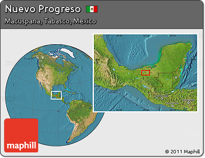 Satellite Location Map of Nuevo Progreso