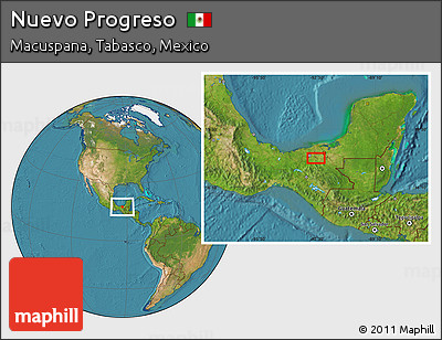 Satellite Location Map of Nuevo Progreso