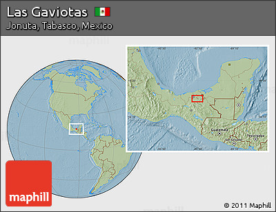 Savanna Style Location Map of Las Gaviotas, hill shading