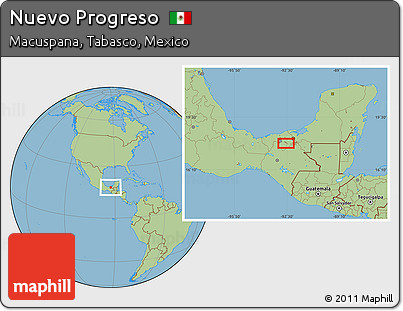 Savanna Style Location Map of Nuevo Progreso