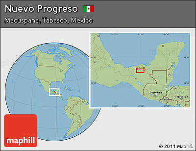 Savanna Style Location Map of Nuevo Progreso