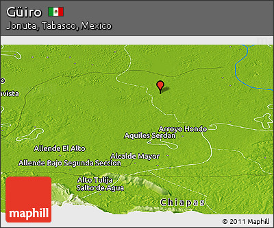 Physical Panoramic Map of Güiro