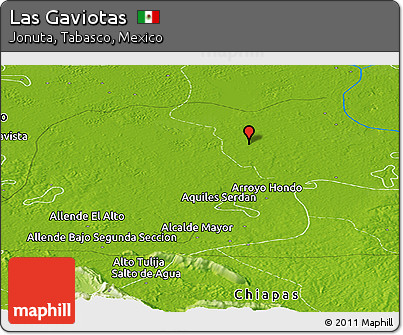 Physical Panoramic Map of Las Gaviotas