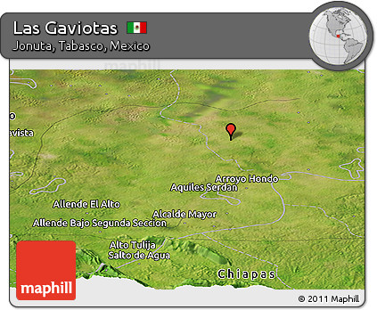 Satellite Panoramic Map of Las Gaviotas