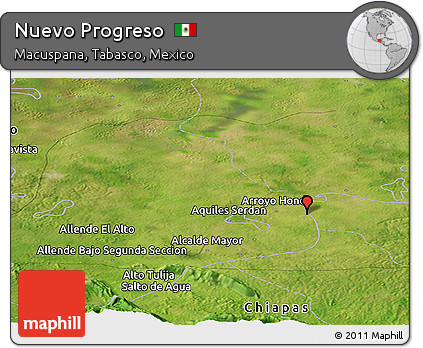 Satellite Panoramic Map of Nuevo Progreso
