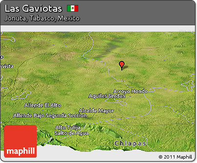 Satellite Panoramic Map of Las Gaviotas