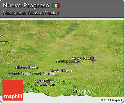 Satellite Panoramic Map of Nuevo Progreso