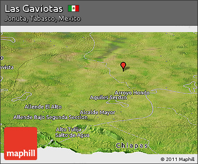 Satellite Panoramic Map of Las Gaviotas
