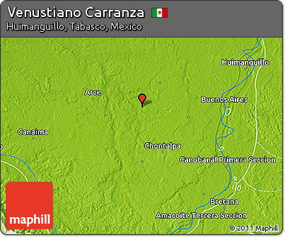 Physical 3D Map of Venustiano Carranza