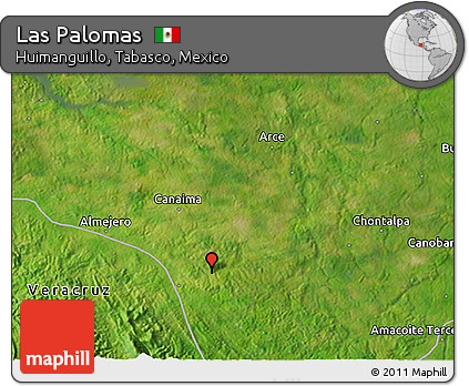 Satellite 3D Map of Las Palomas