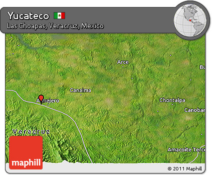Satellite 3D Map of Yucateco