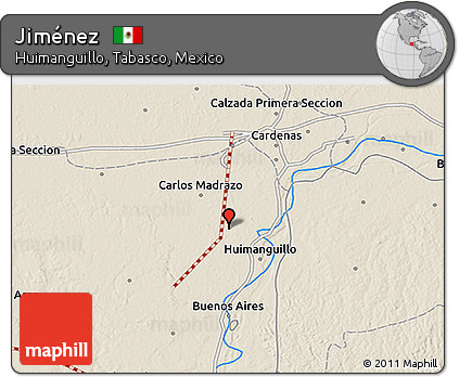 Shaded Relief 3D Map of Jiménez