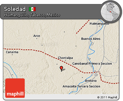 Shaded Relief 3D Map of Soledad