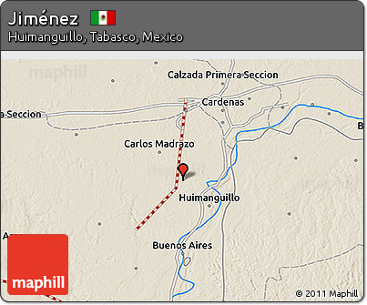 Shaded Relief 3D Map of Jiménez