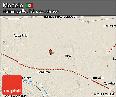 Shaded Relief 3D Map of Modelo
