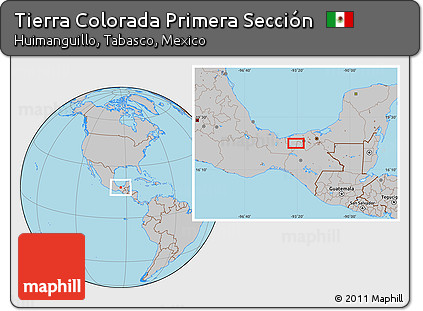 Gray Location Map of Tierra Colorada Primera Sección
