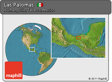 Satellite Location Map of Las Palomas