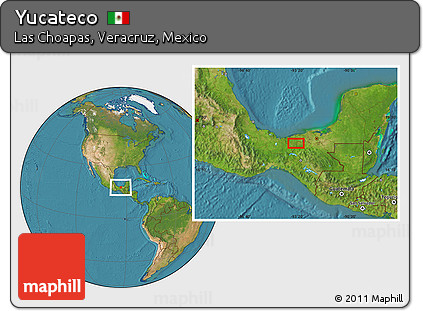 Satellite Location Map of Yucateco