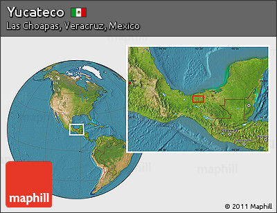 Satellite Location Map of Yucateco