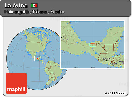 Savanna Style Location Map of La Mina