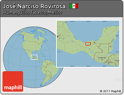 Savanna Style Location Map of José Narciso Rovirosa