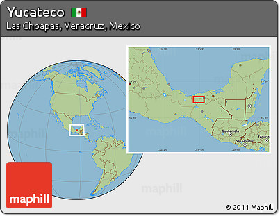 Savanna Style Location Map of Yucateco