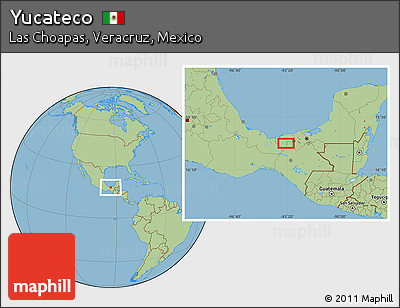 Savanna Style Location Map of Yucateco