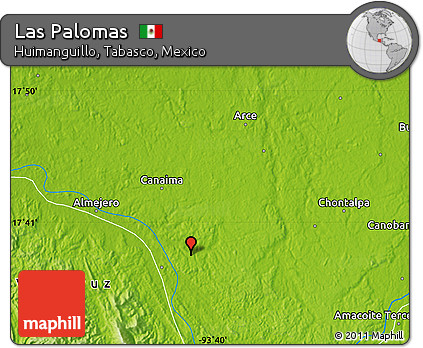 Physical Map of Las Palomas