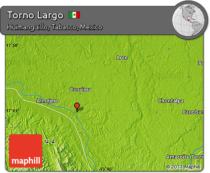 Physical Map of Torno Largo