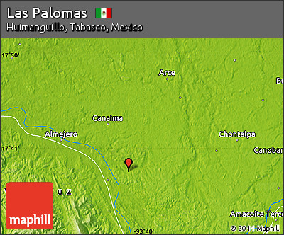 Physical Map of Las Palomas
