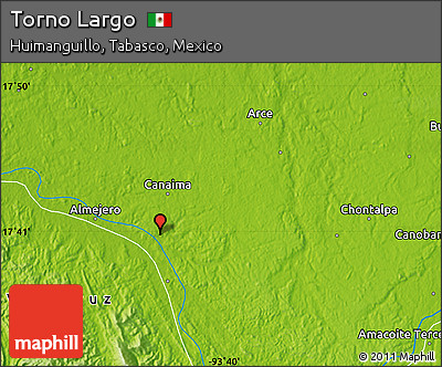 Physical Map of Torno Largo