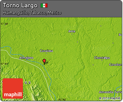 Physical Map of Torno Largo