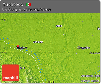 Physical Map of Yucateco
