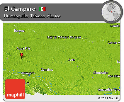 Physical Panoramic Map of El Campero