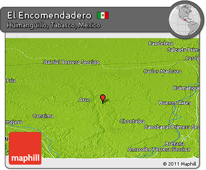 Physical Panoramic Map of El Encomendadero