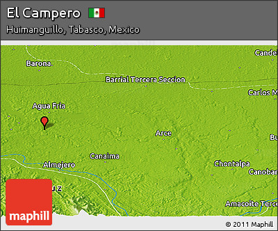 Physical Panoramic Map of El Campero