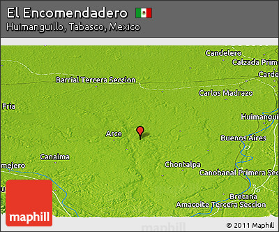 Physical Panoramic Map of El Encomendadero