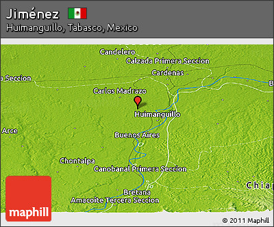 Physical Panoramic Map of Jiménez