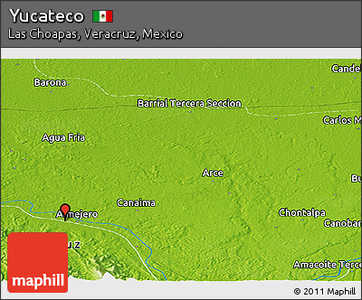 Physical Panoramic Map of Yucateco