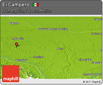 Physical Panoramic Map of El Campero