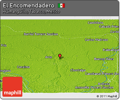 Physical Panoramic Map of El Encomendadero