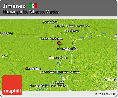 Physical Panoramic Map of Jiménez