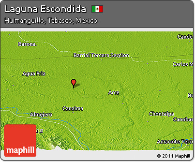 Physical Panoramic Map of Laguna Escondida