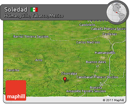 Satellite Panoramic Map of Soledad