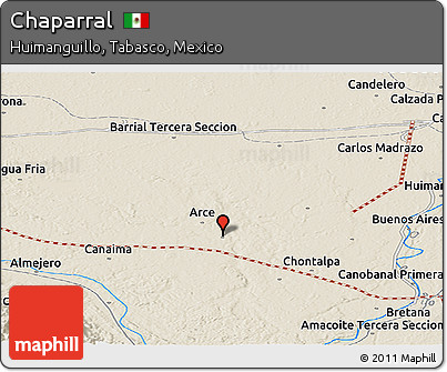 Shaded Relief Panoramic Map of Chaparral