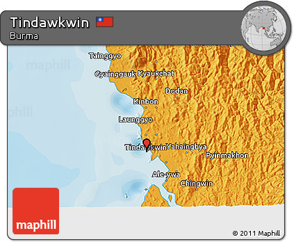 Political 3D Map of Tindawkwin