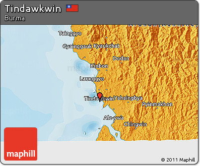 Political 3D Map of Tindawkwin